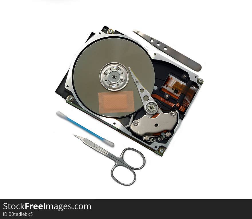 Abstract photo of harddisk repair