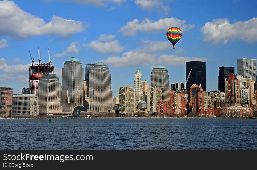 The Lower Manhattan Skyline viewed from Liberty Park New Jersey