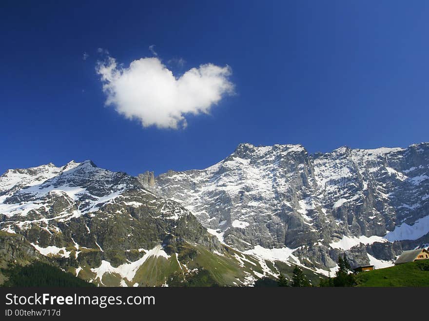 Spring time on the alpine hills. Spring time on the alpine hills