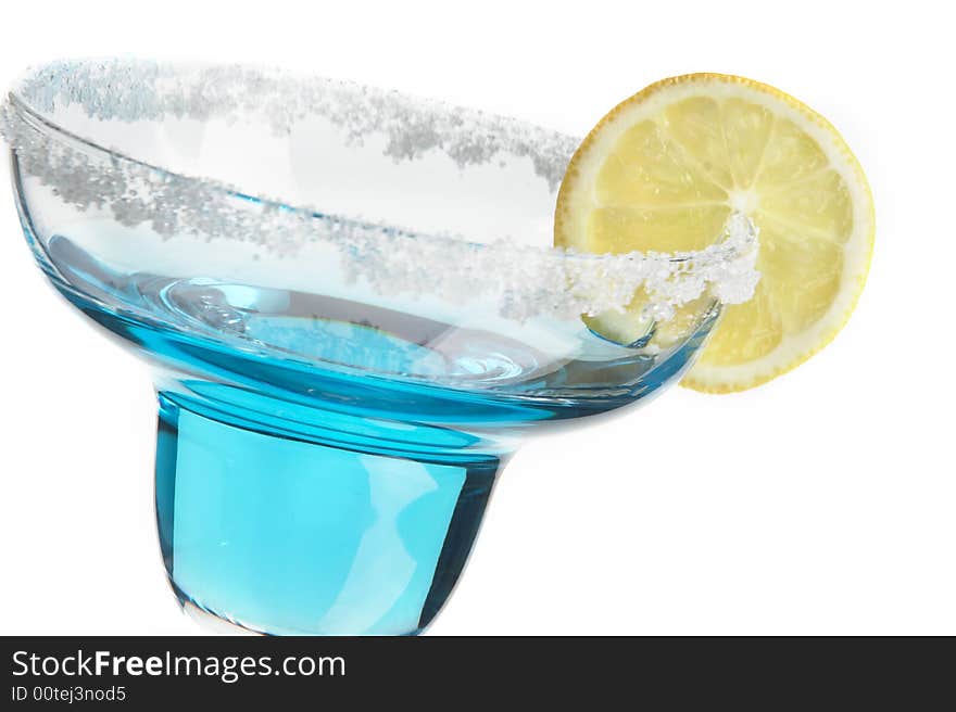 Still life with glass with drink on the white background