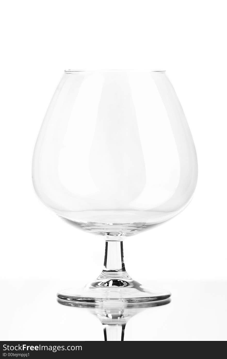 Still life with glass on the white background