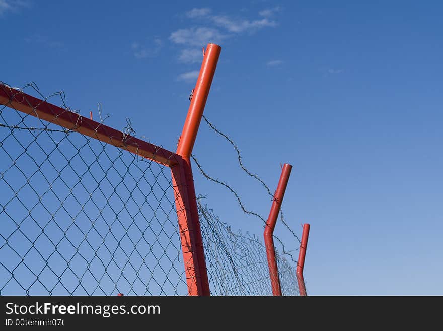 Metal fence on the border