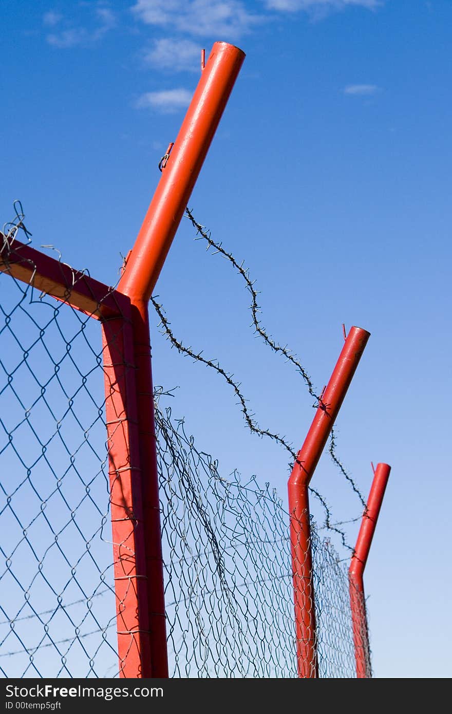 Metal fence on the border