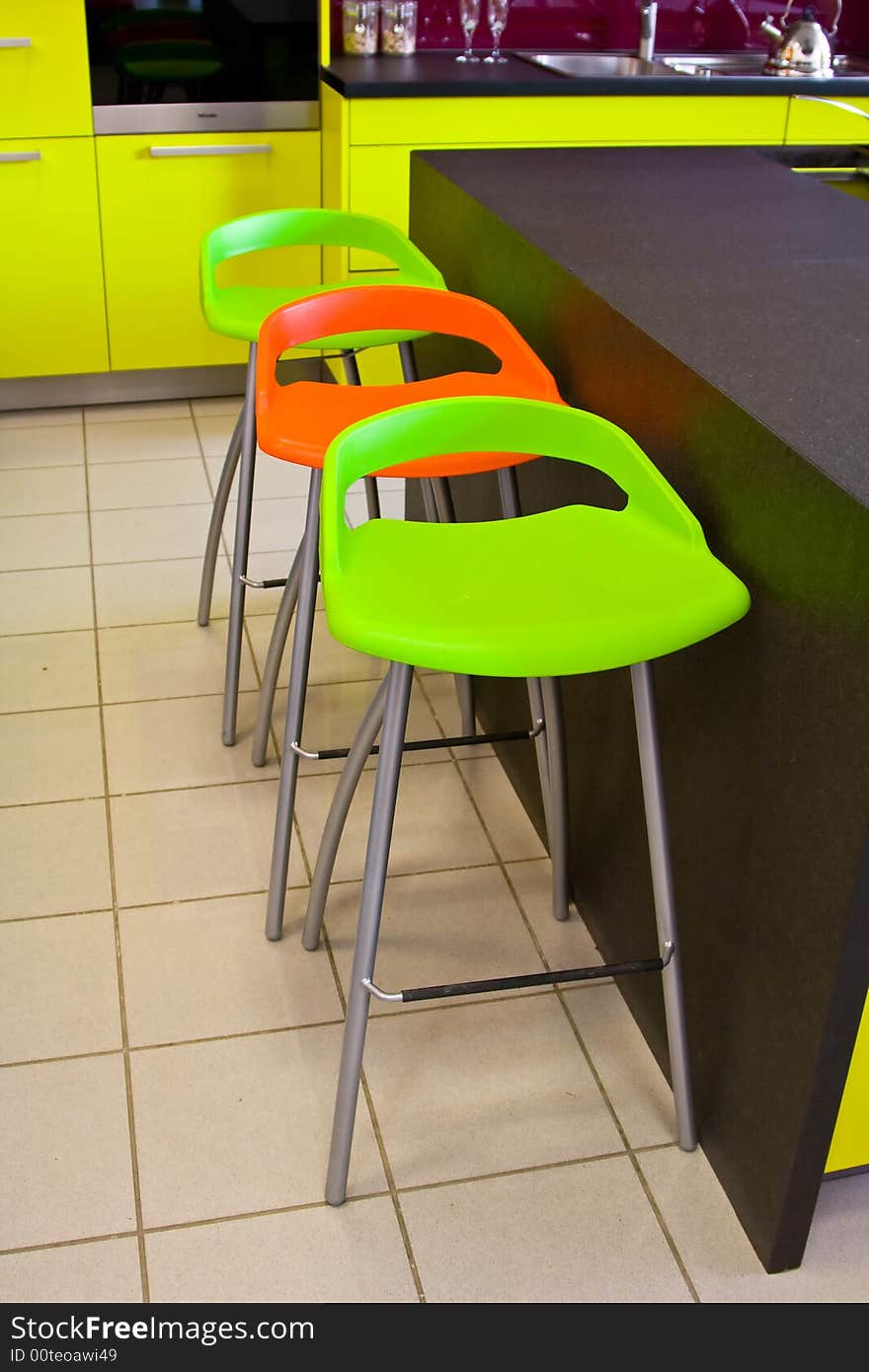 Stylish colorful modern bar chair. Stylish colorful modern bar chair.