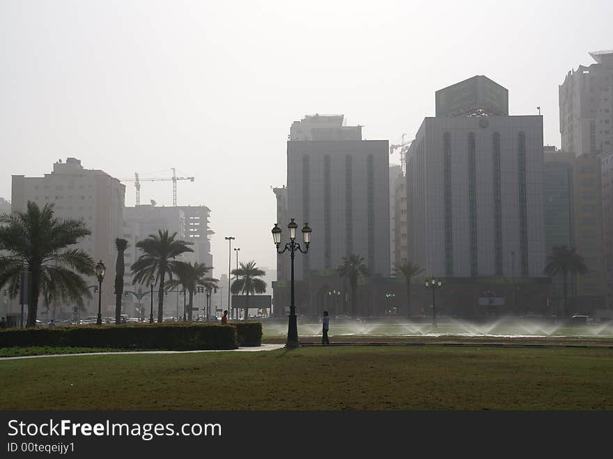 United Arab Emirates,Sharjah,square, construction. United Arab Emirates,Sharjah,square, construction