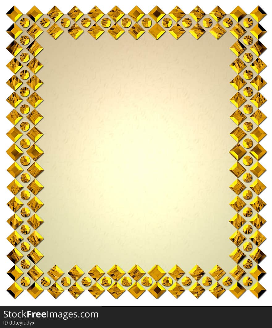 Golden frame on paper background.