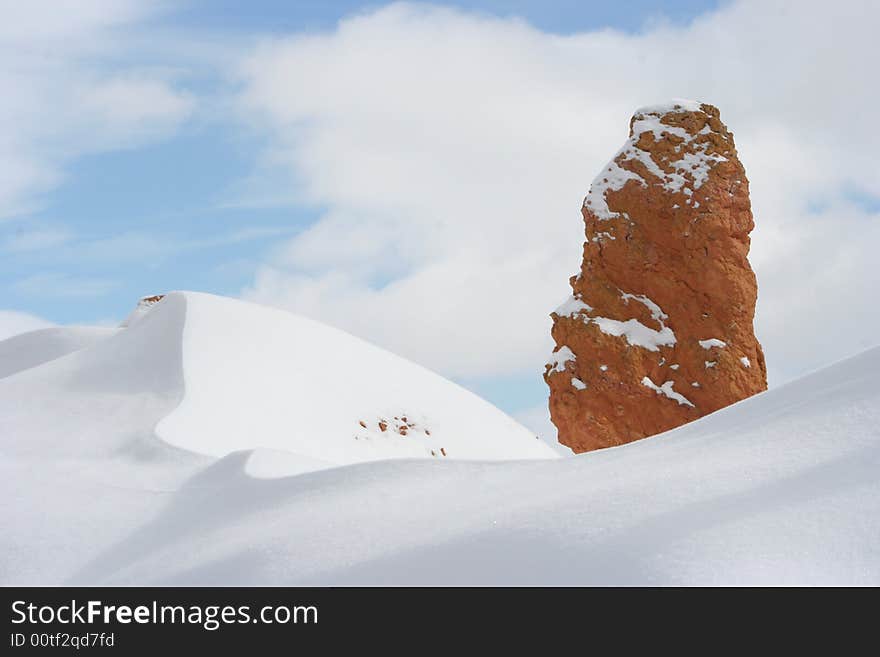 Rock and snow out of nowhere