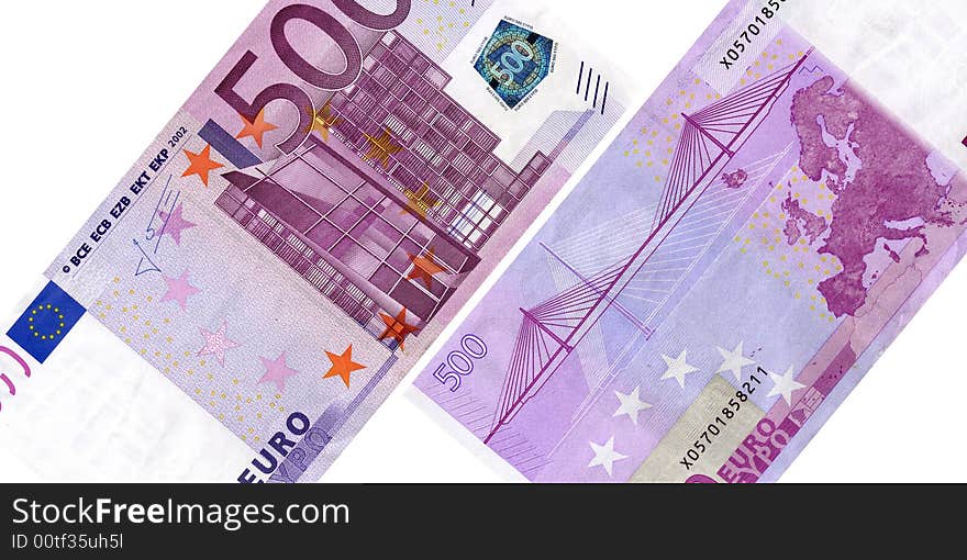 500 euro banknotes sides