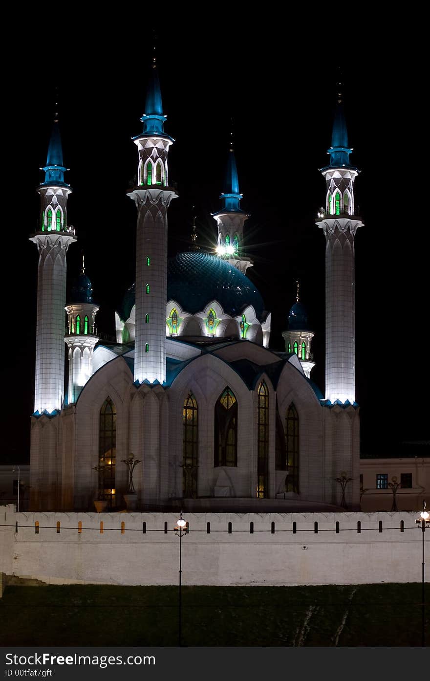 Night mosque in Kazan, Russia