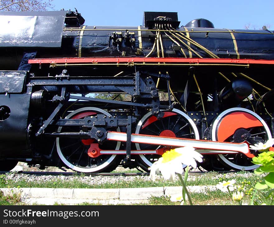 An old steam locomotive for showing