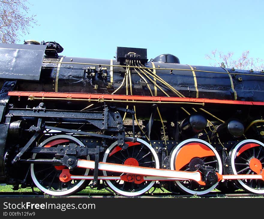 An old steam locomotive for showing