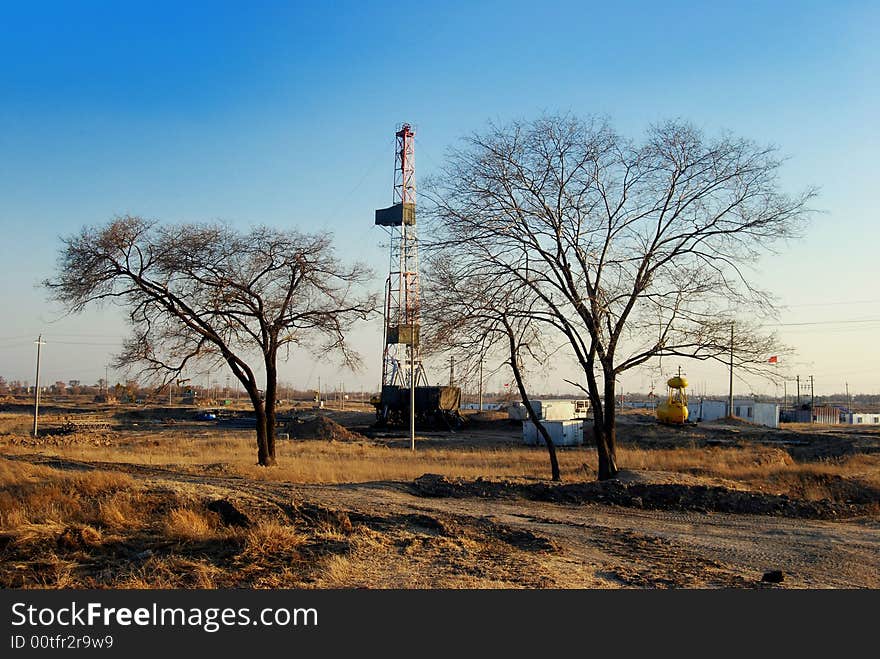 Drilling Rig And Trees