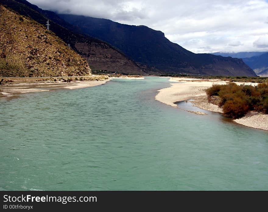 Niang qu river at tibet. Niang qu river at tibet