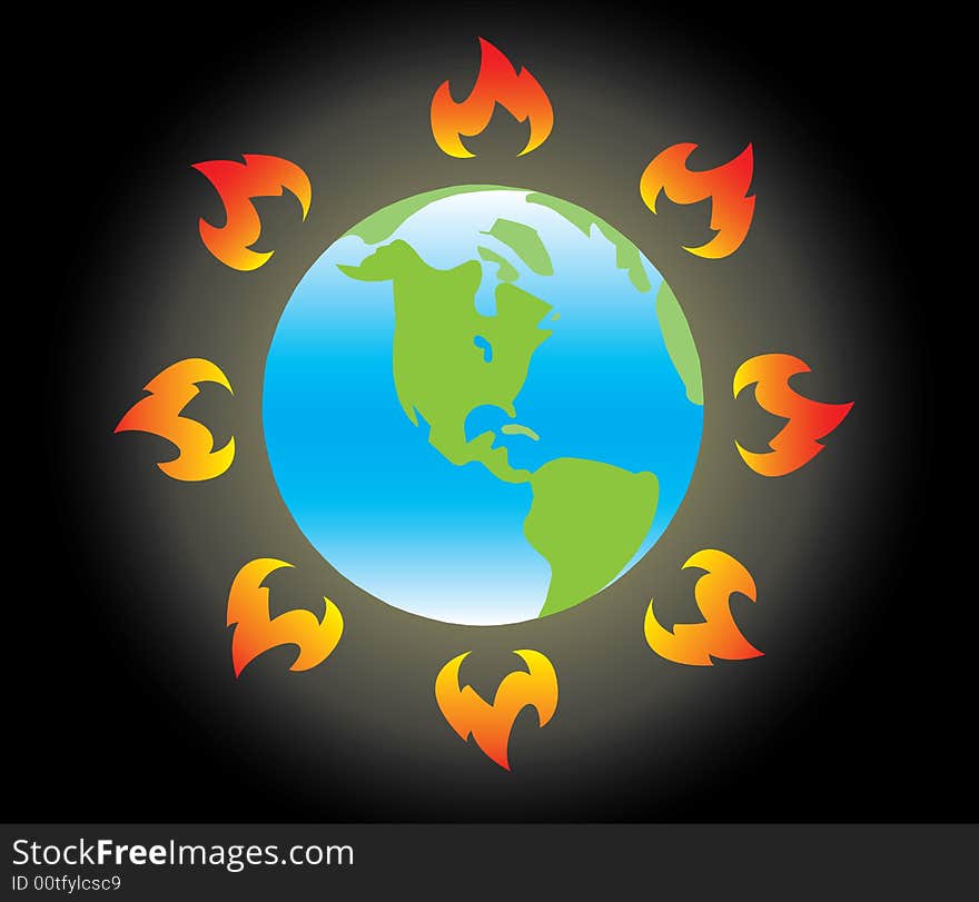 Global Warming on earth. Vector based and can be rearranged. Global Warming on earth. Vector based and can be rearranged.