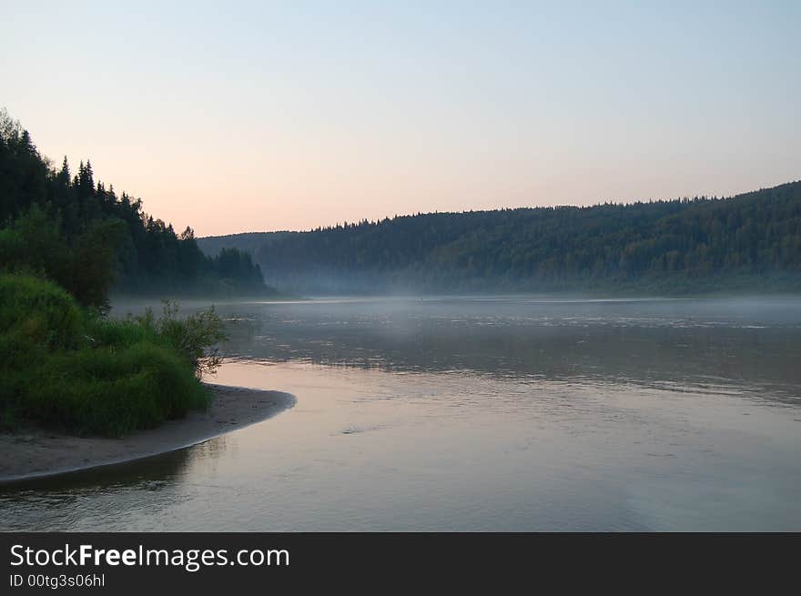 Lake accumulating water from a mountain river. Lake accumulating water from a mountain river