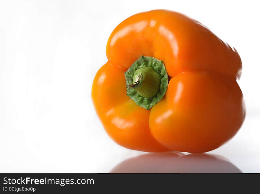 Yellow sweet pepper isolated on white background