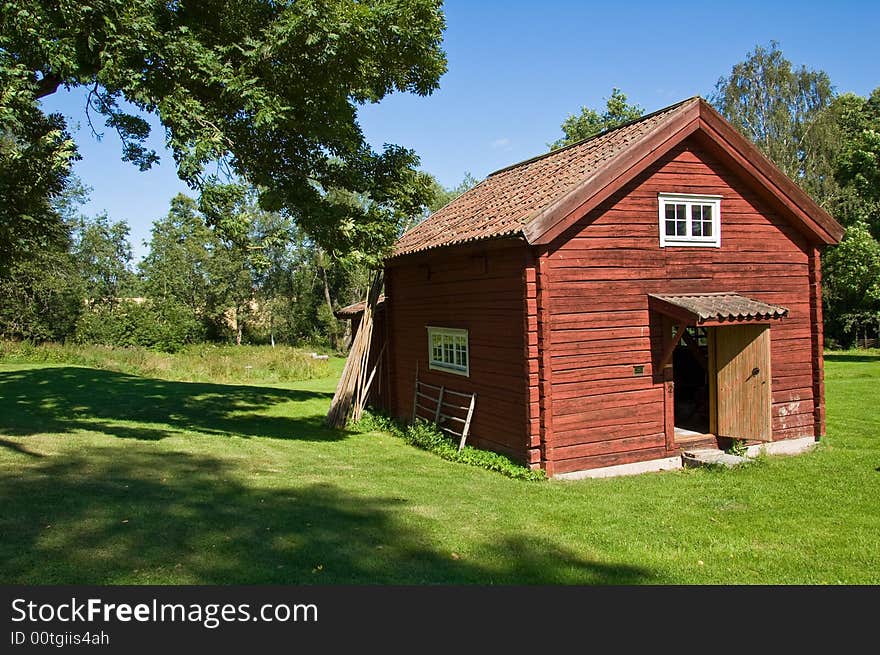 17th century cabin in Sweden a summer day