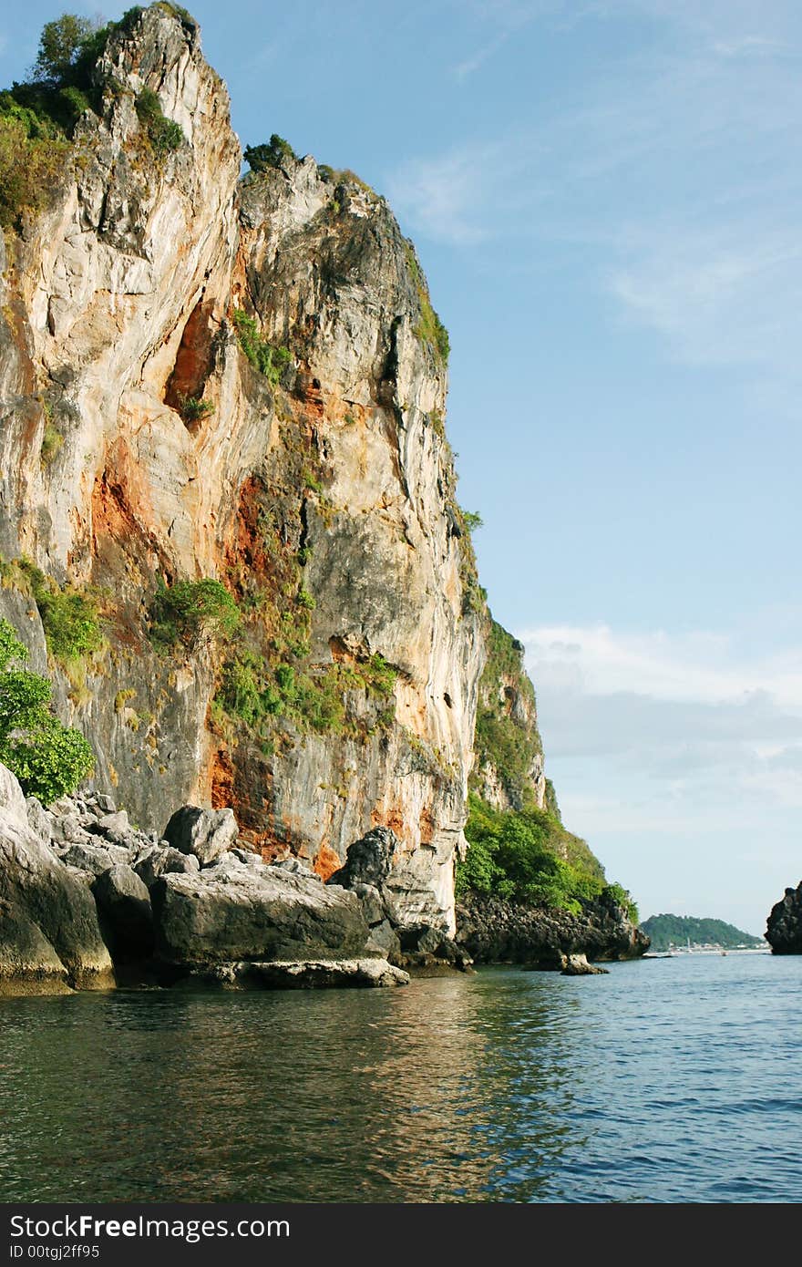 Giant rock formation in Koh Phi Phi area, Thailand - travel and tourism. Giant rock formation in Koh Phi Phi area, Thailand - travel and tourism.