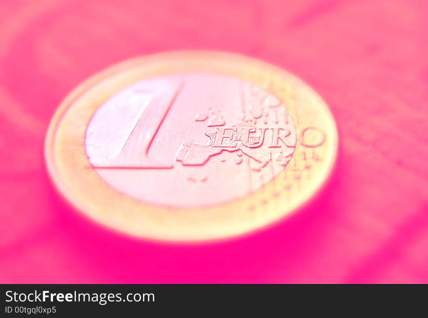 Abstract image of one euro coin. Abstract image of one euro coin