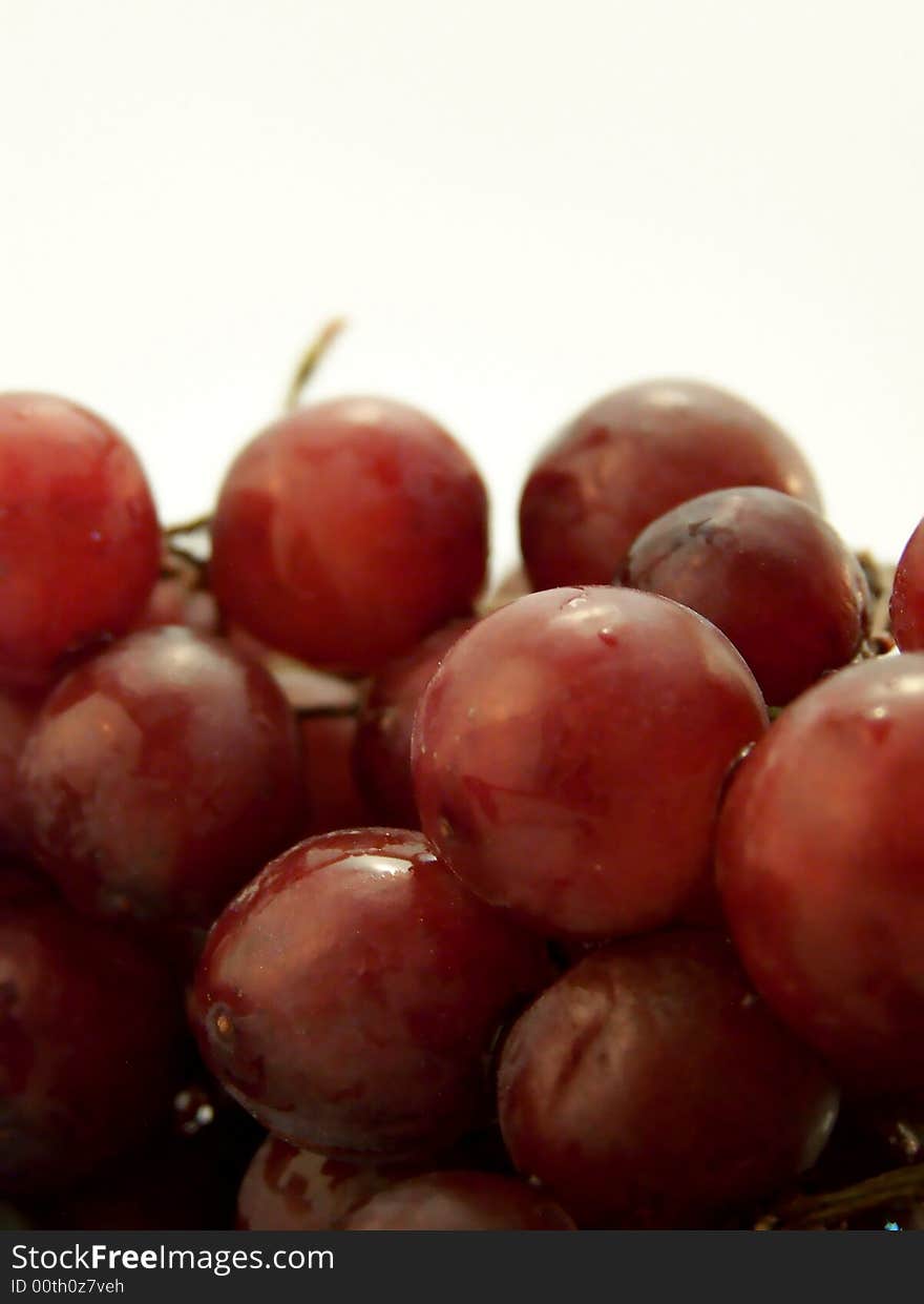 Piled Wet Red Grapes