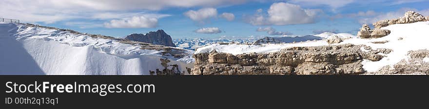 Beautiful winter mountain landscape panorama