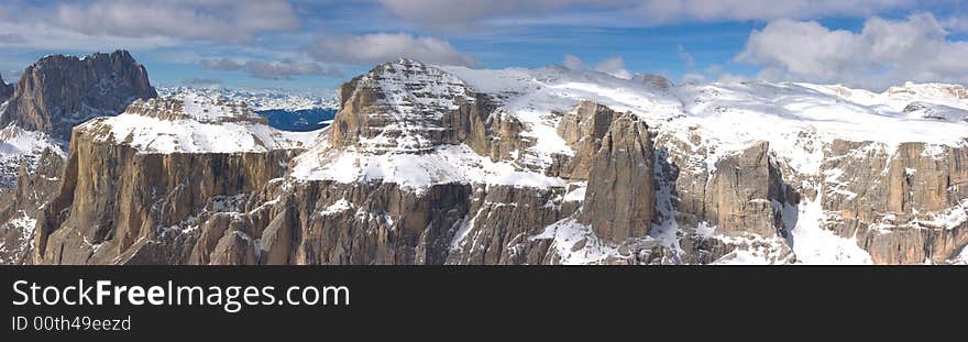 Beautiful winter mountain landscape panorama