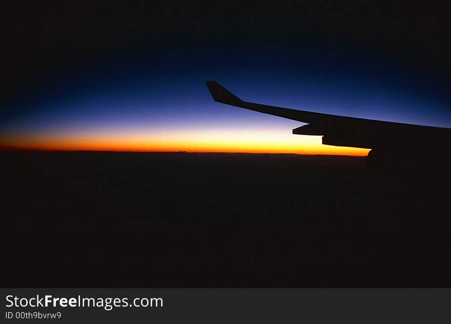 Early Sunrise viewed from intercontinental plane. Early Sunrise viewed from intercontinental plane