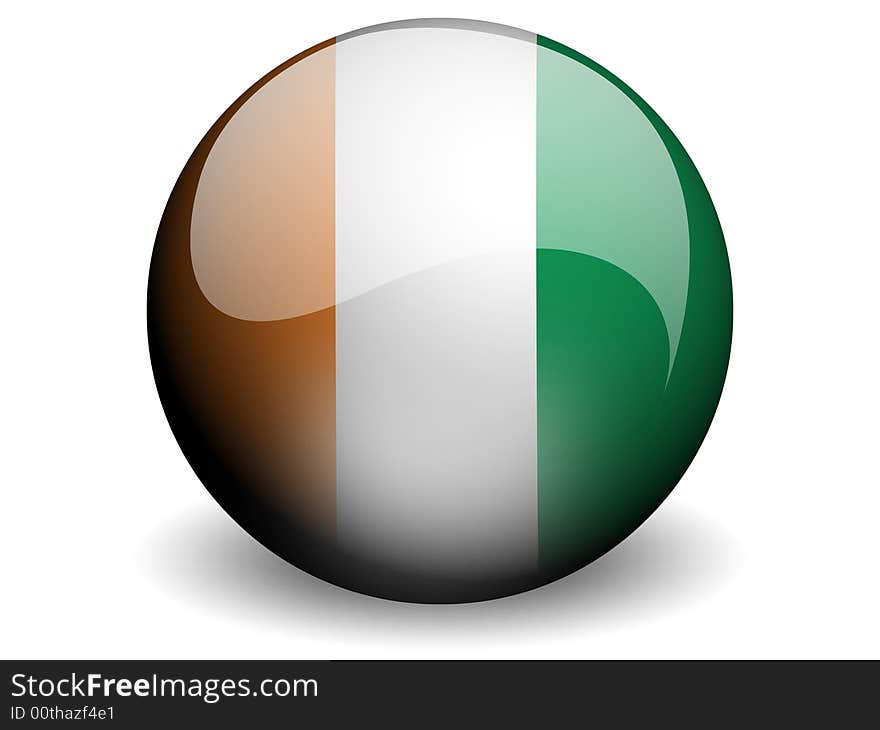 Round Flag of Cote d Ivoire