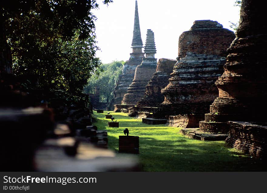 Buddhist temple ruin in Ayutthaya History Parc