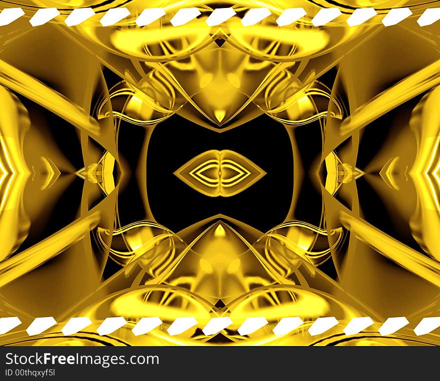 Abstract background illustration with 3d rendered golden shapes. Abstract background illustration with 3d rendered golden shapes.