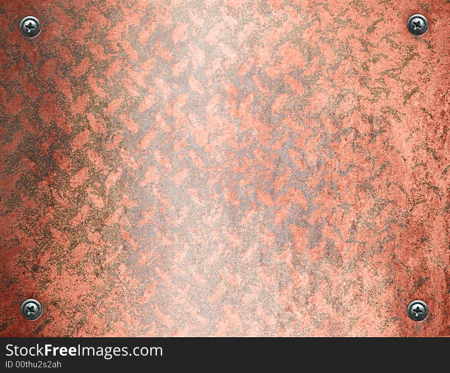 Rusty grunge metal plate background with bolts