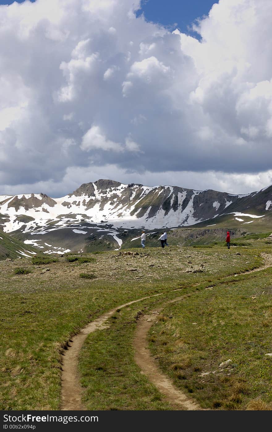 Independence Pass Colorado With Hikers