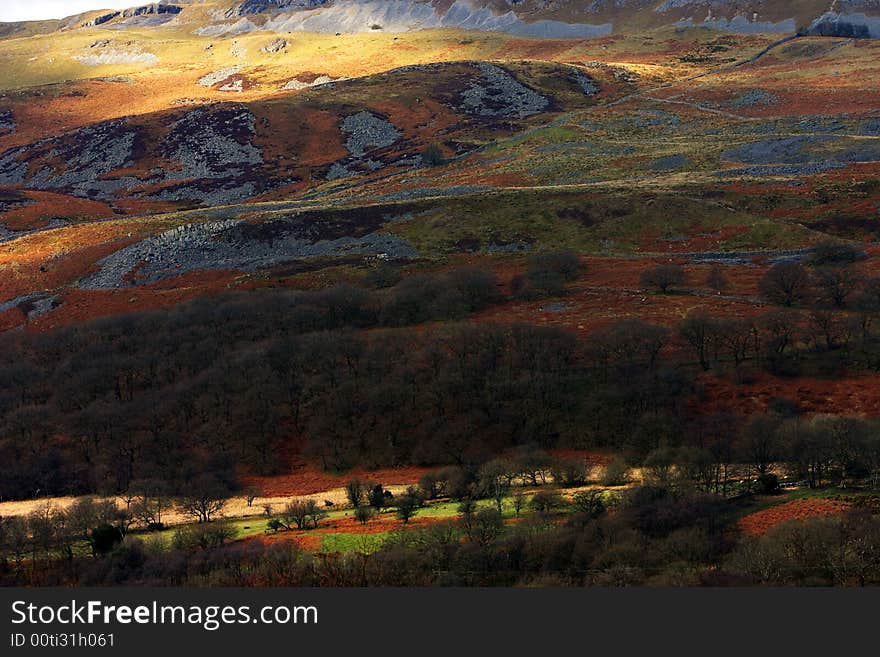 Landscape in Brecon Beacons National Park of Wales, UK