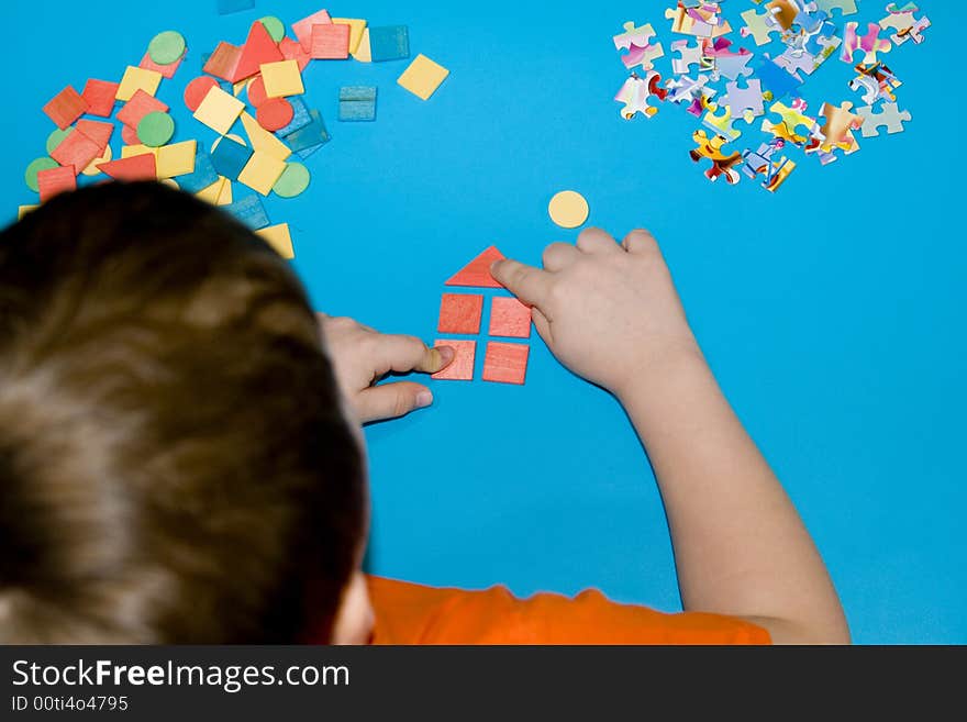 Building worker on the table