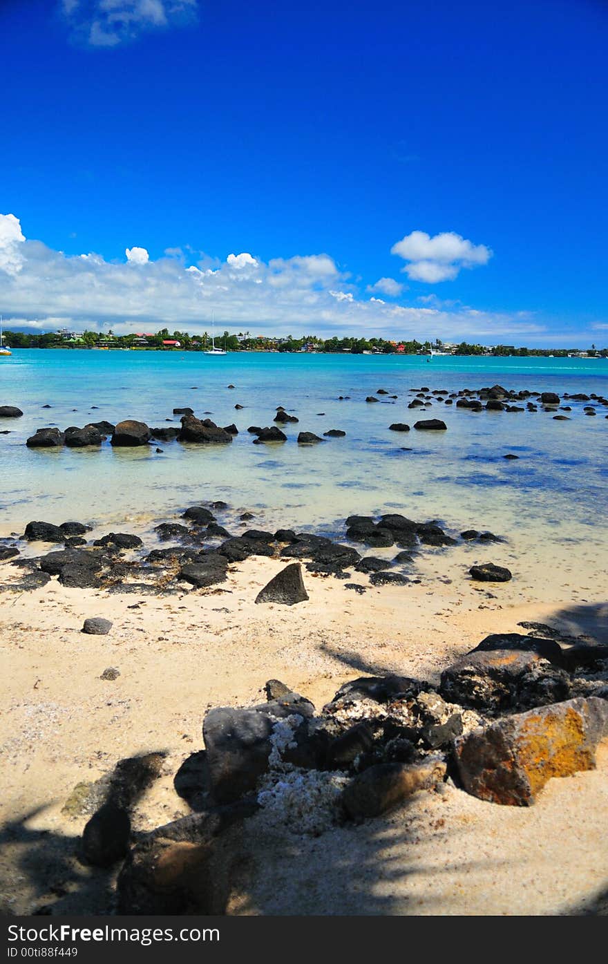 Nice serene view of mauritius shoreline. Nice serene view of mauritius shoreline