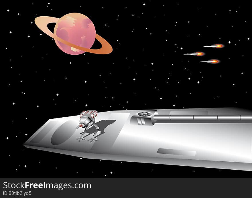 Vector illustration of space platform