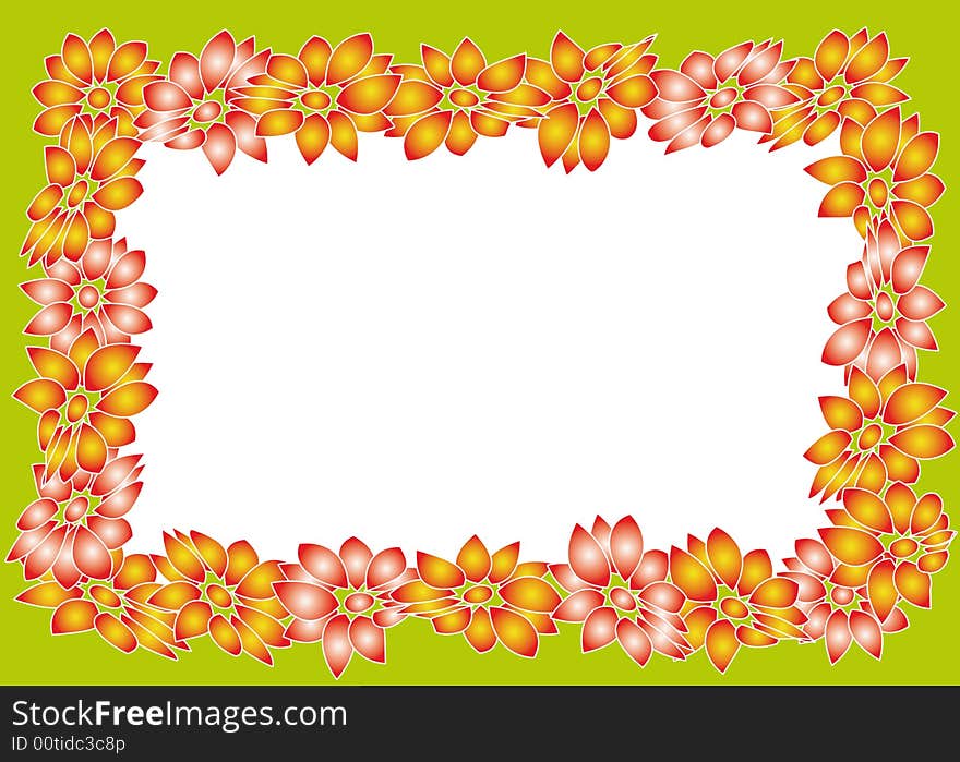 Computer generated illustration of flower frame