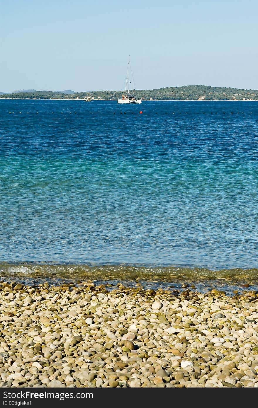 Pebble coastline