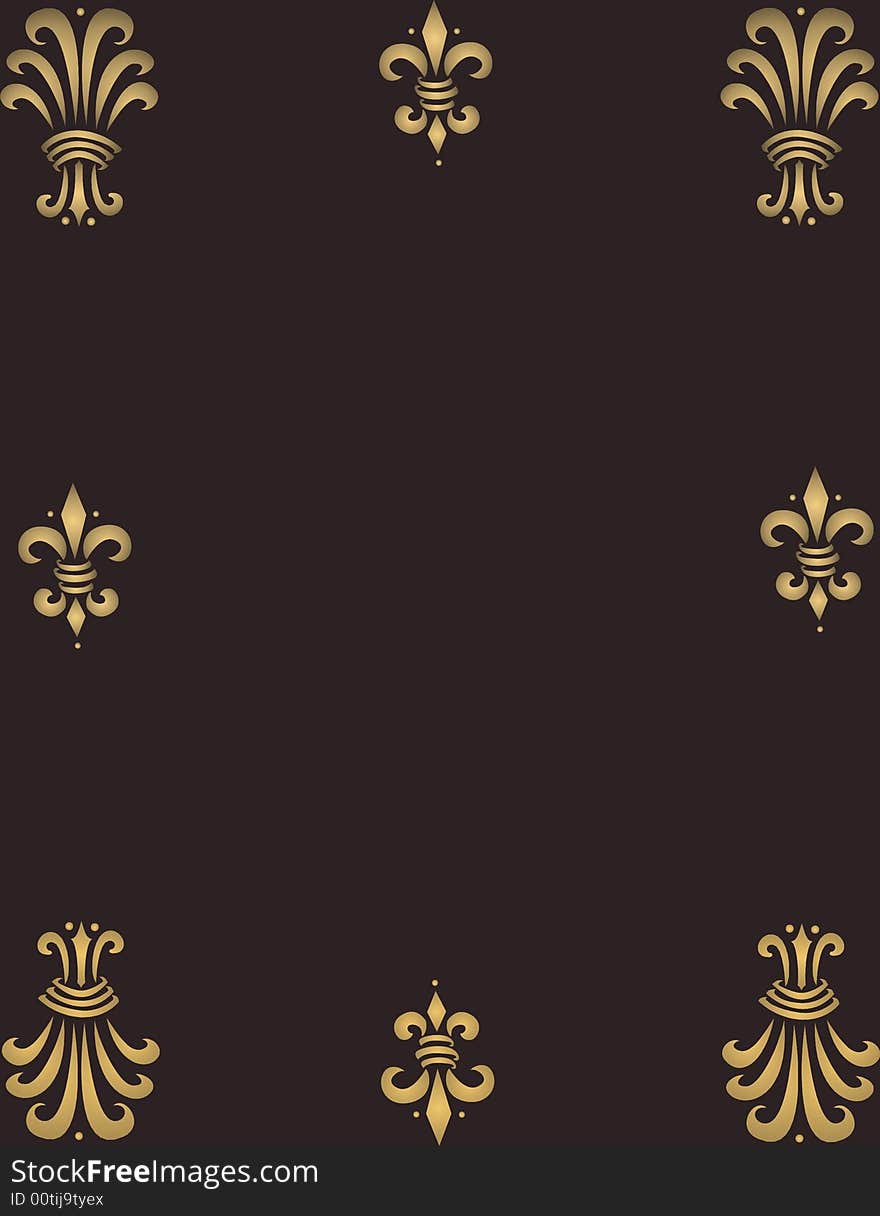 Golden ornaments frame on black background -  illustration