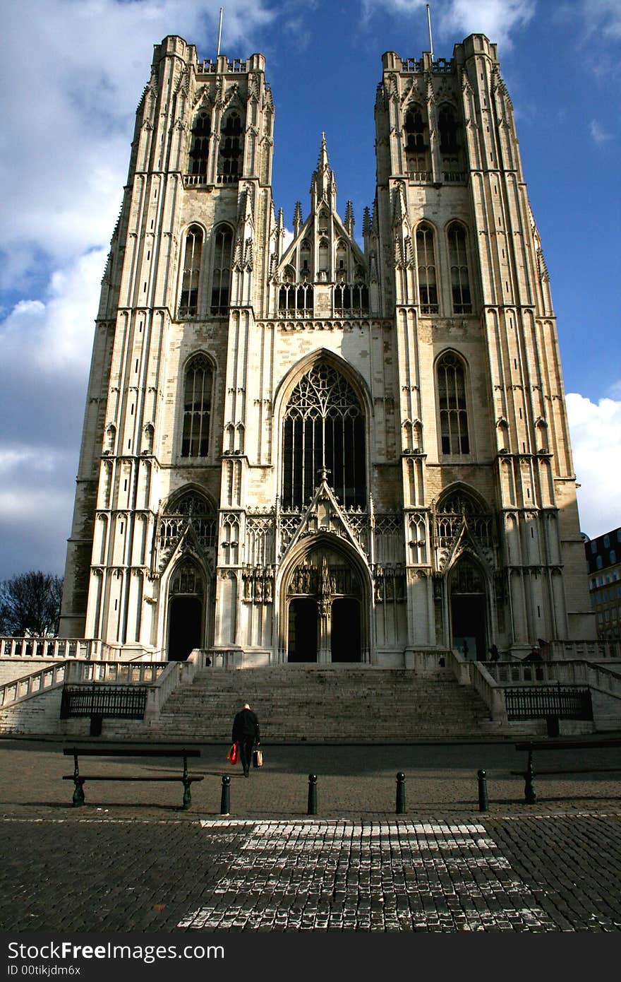 Old unfinished church in brussels