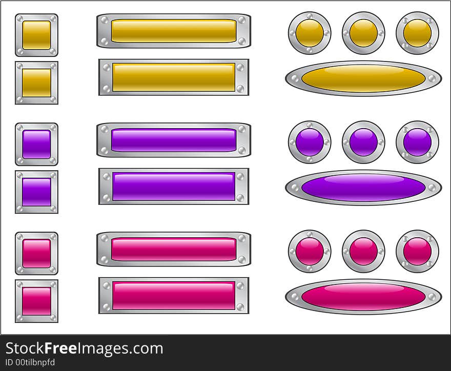 Metall color buttons  illustration