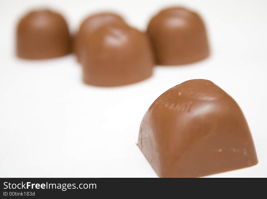 Chocolate over the white isolated background