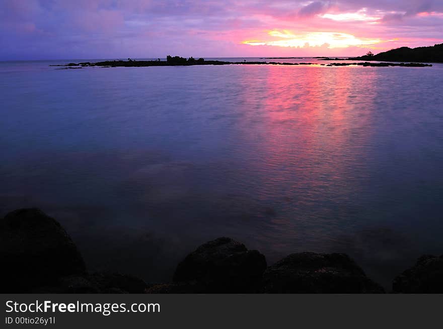 A beautiful view of Mauritius during sunrise. A beautiful view of Mauritius during sunrise