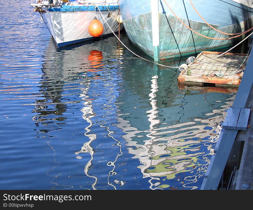 Beautiful reflection of boats