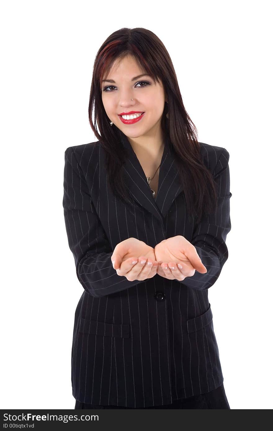 Business woman on white background