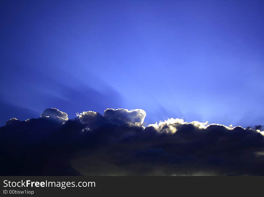 Sun shining through the cloud. Sun shining through the cloud