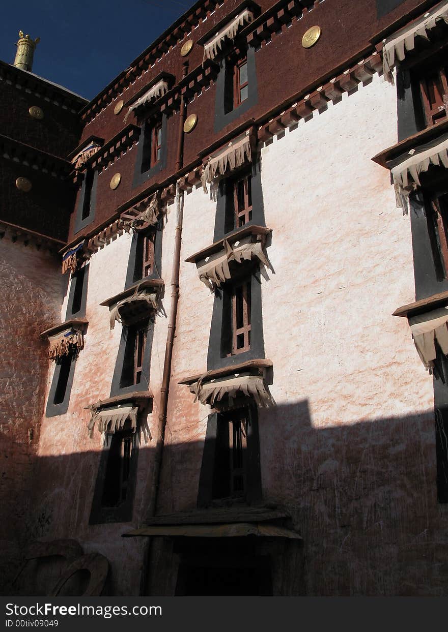 Temple building, in bayi, Tibet. Temple building, in bayi, Tibet