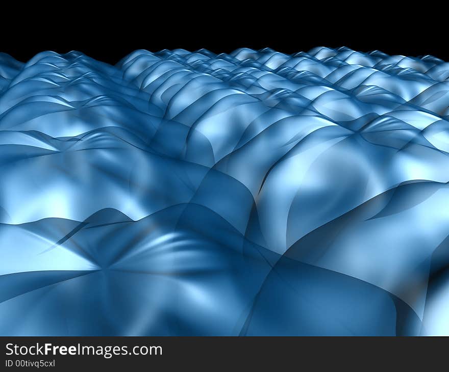 Abstract blue shape on black background