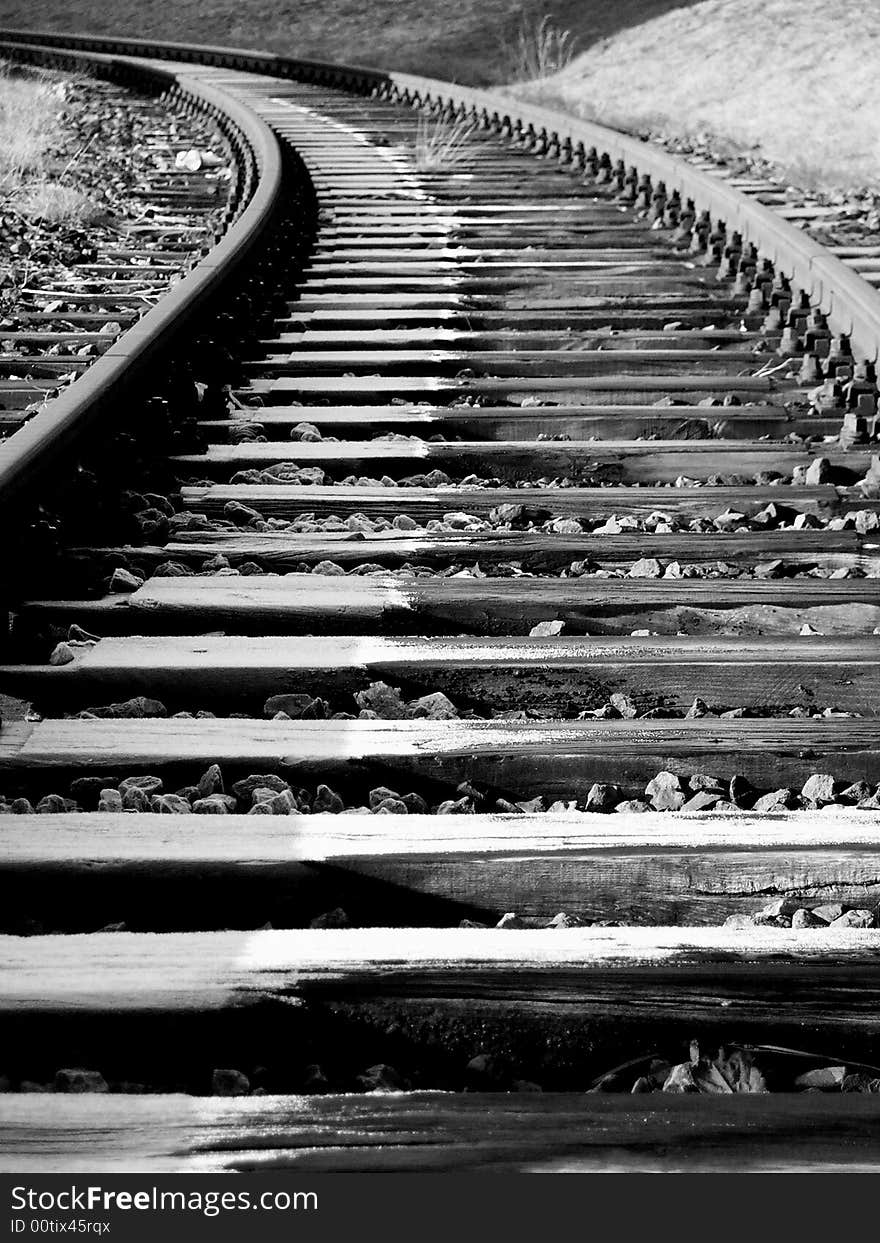 Track in Winter (black & white)