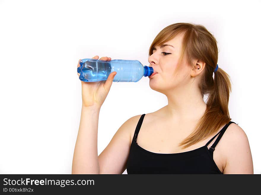 Woman with bottle